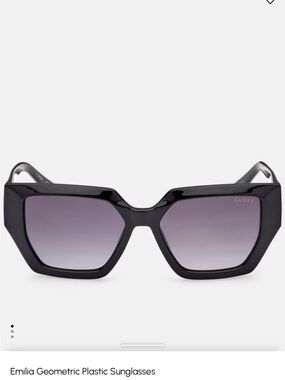 Guess Black Emilia Geometric Sunglasses with Gradient Gray Lenses